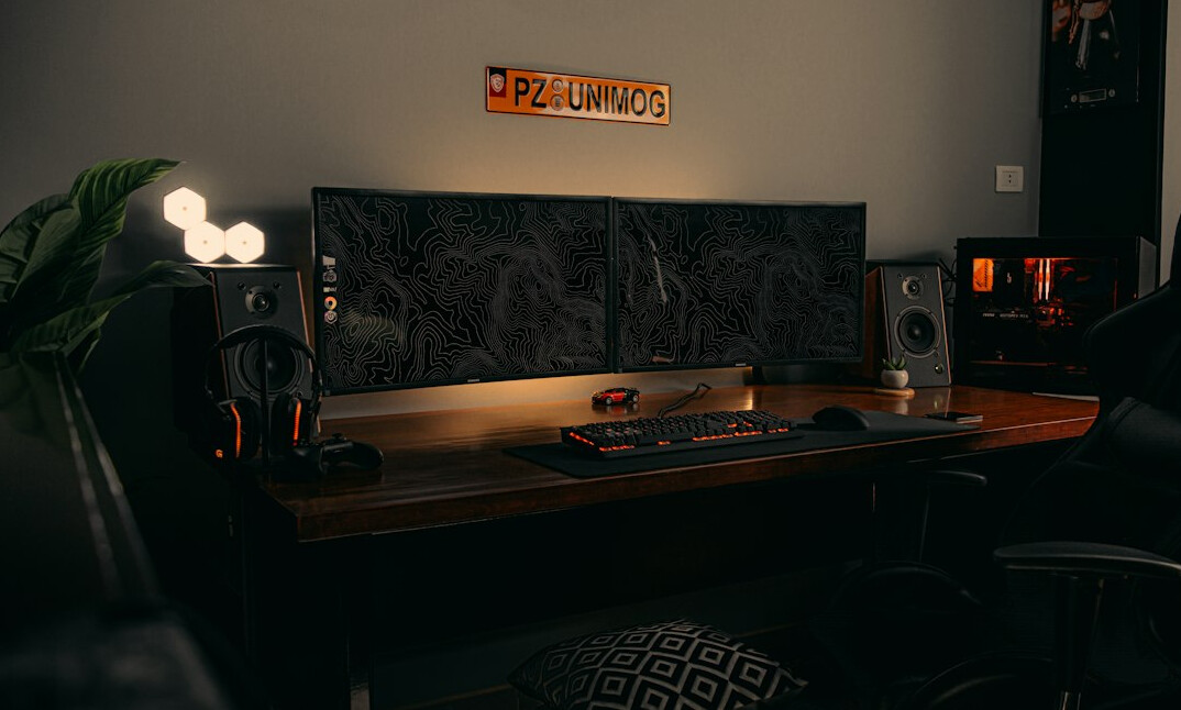 mystery writer desk setup